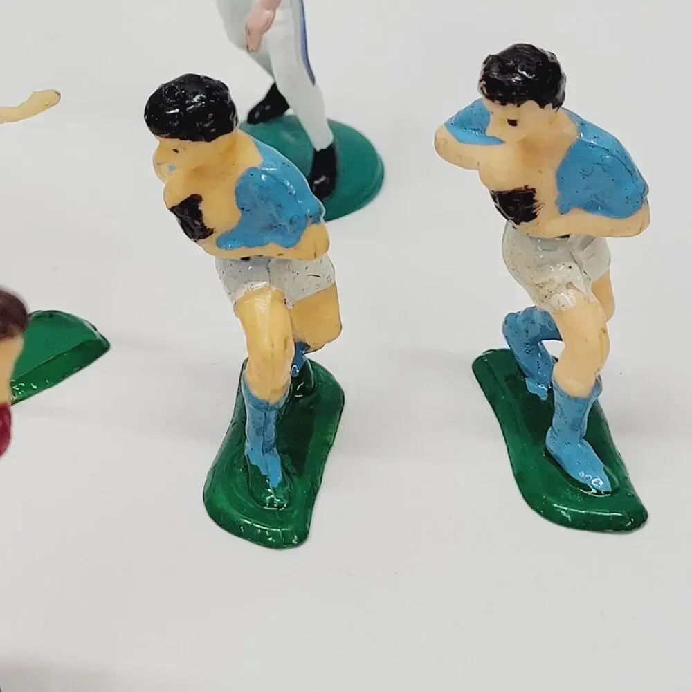 Vintage Hard Plastic Sports Cake Toppers Football Soccer Field Hockey Lot of 8